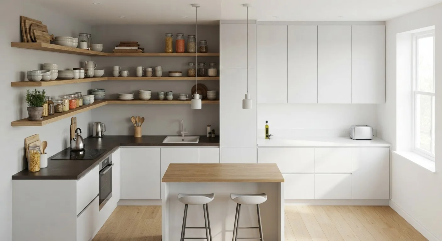 Open Shelving vs. Closed Cabinets in a Small Kitchen